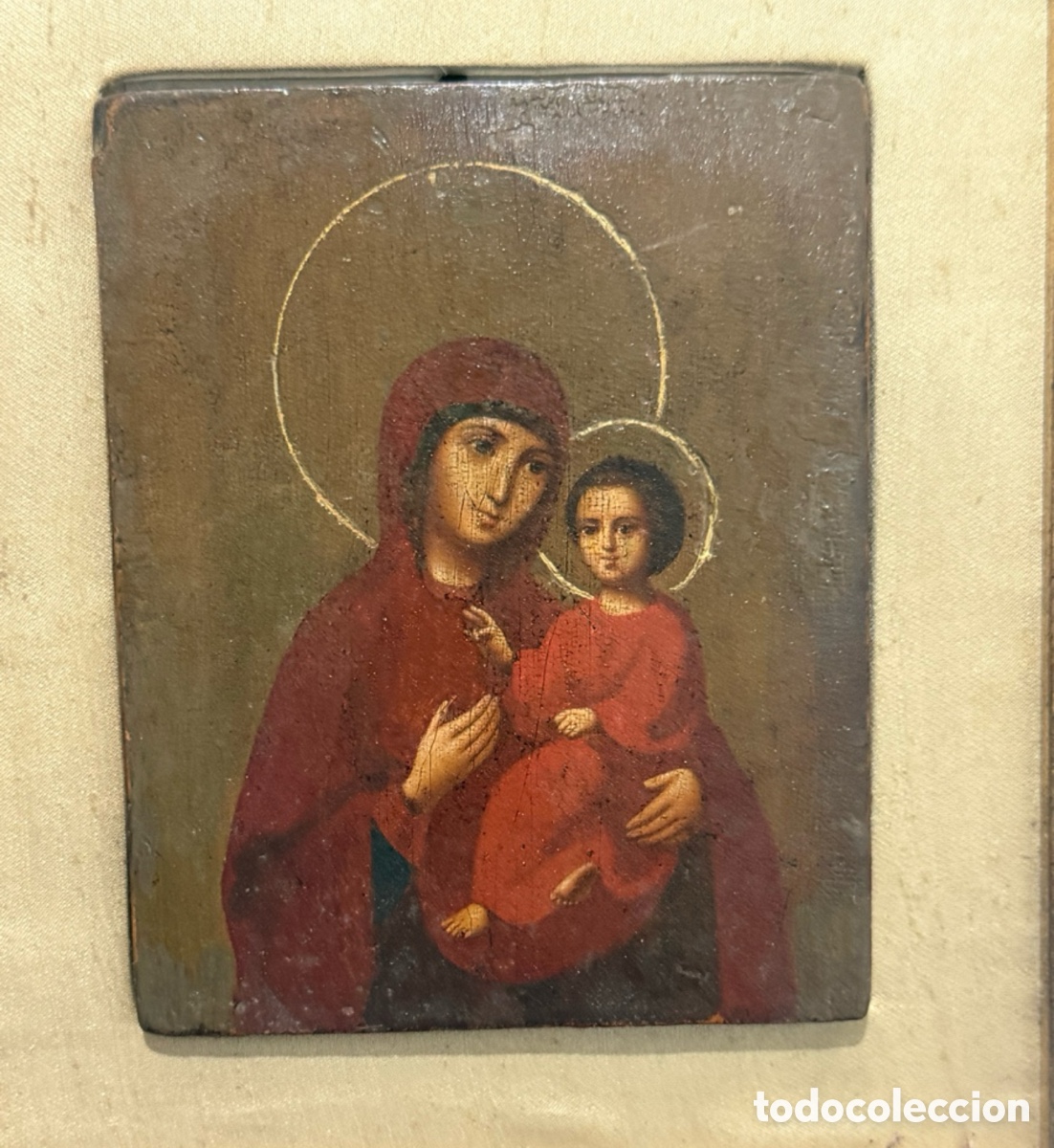 Arte: Icono ruso Siglo XIX pintado Sobre tabla . SXIX .