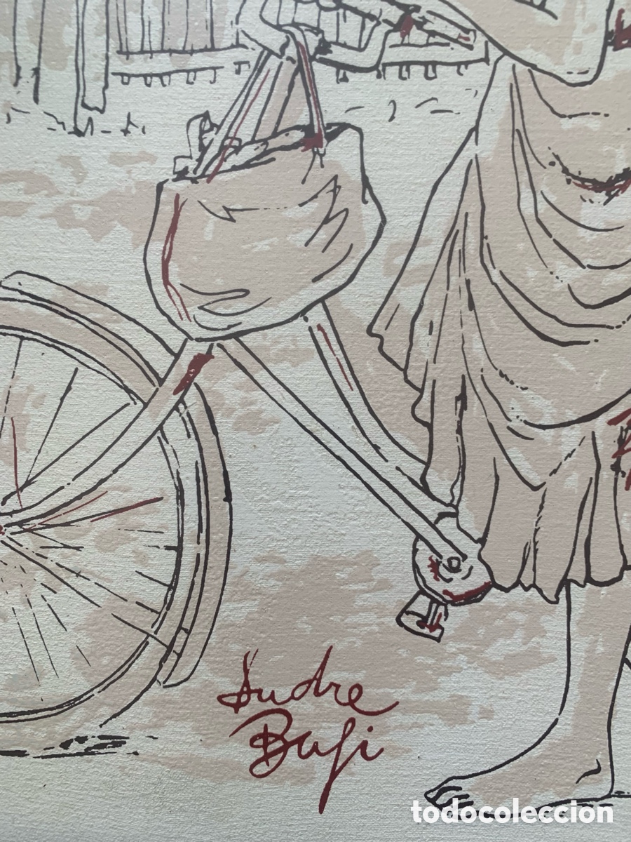 Arte: Muchacha con bicicleta. Bernard Dufour - Foto 2
