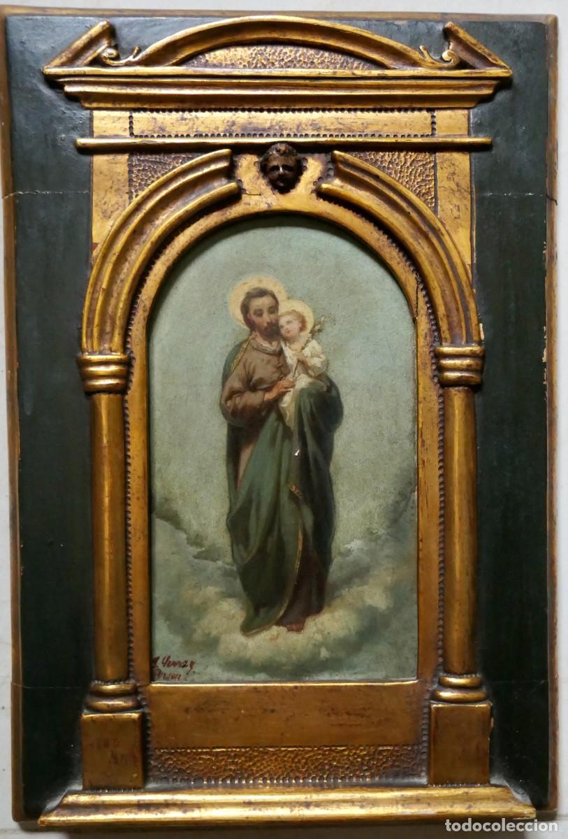 Arte: San Jos&eacute; con el Ni&ntilde;o Jes&uacute;s realizada por el pintor rom&aacute;ntico espa&ntilde;ol Jos&eacute; Serra y Porson