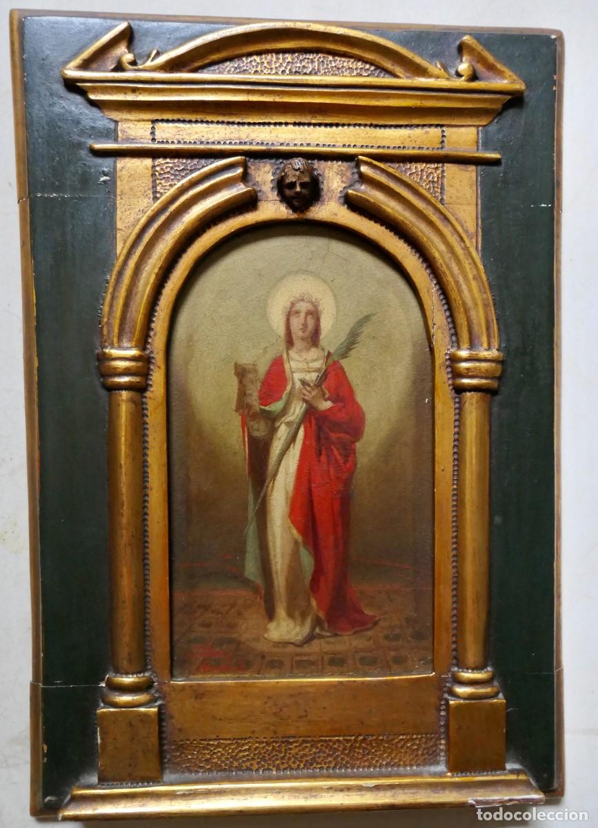 Arte: Santa B&aacute;rbara M&aacute;rtir realizada por el pintor rom&aacute;ntico espa&ntilde;ol Jos&eacute; Serra y Porson