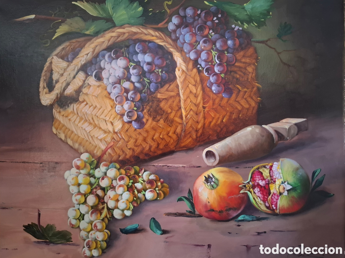 Arte: Oleo sobre lienzo bodegon rodrigo baez 75x65 - Foto 2