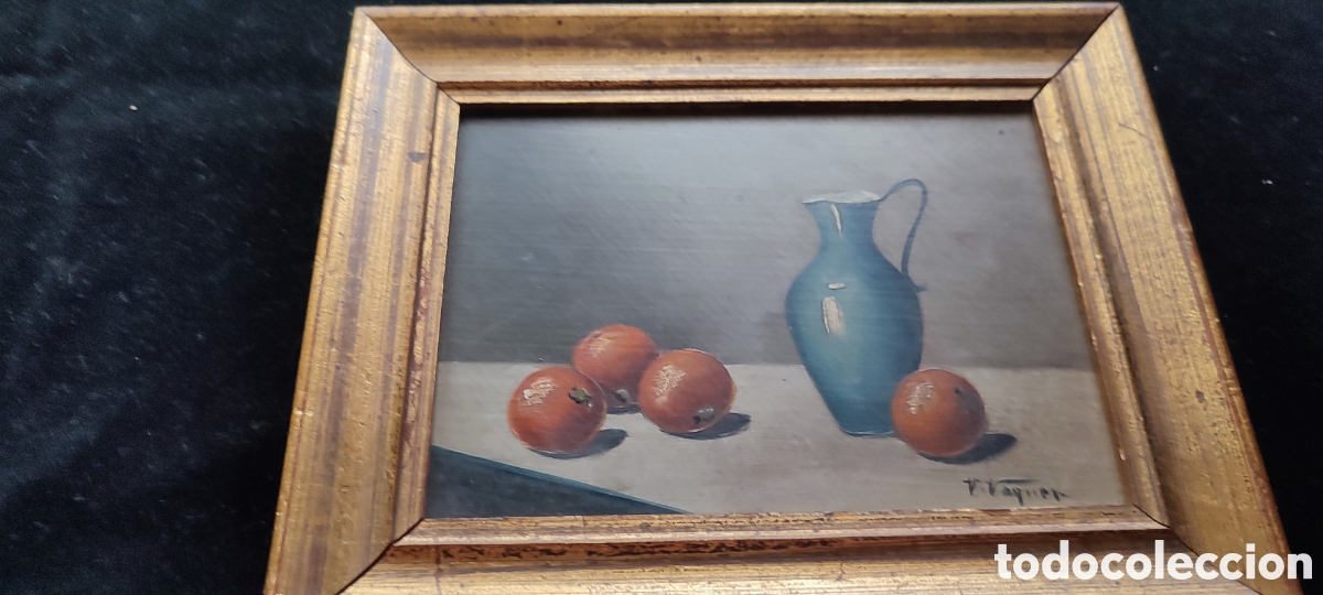 Arte: Precioso bodeg&oacute;n oleo sobre tablex del pintor Vaquer