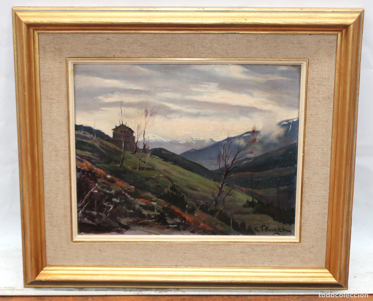 Arte: RICARD TARREGA VILADOMS (1904-1999) OLEO SOBRE TEBLA DEL A&Ntilde;O 1959. PAISAJE DEL PIRINEO
