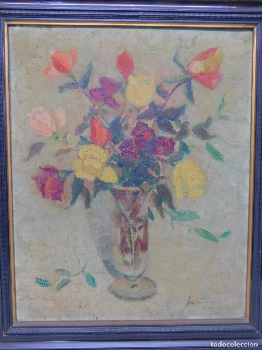 Arte: &Oacute;LEO SOBRE TELA - ILEGIBLE - Foto 2