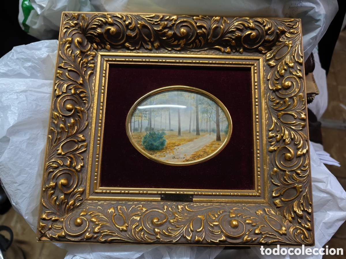 Arte: VICENTE PERACHIO PINTURA MINIATURA PAISAJE CON FIRMA DE AUTOR