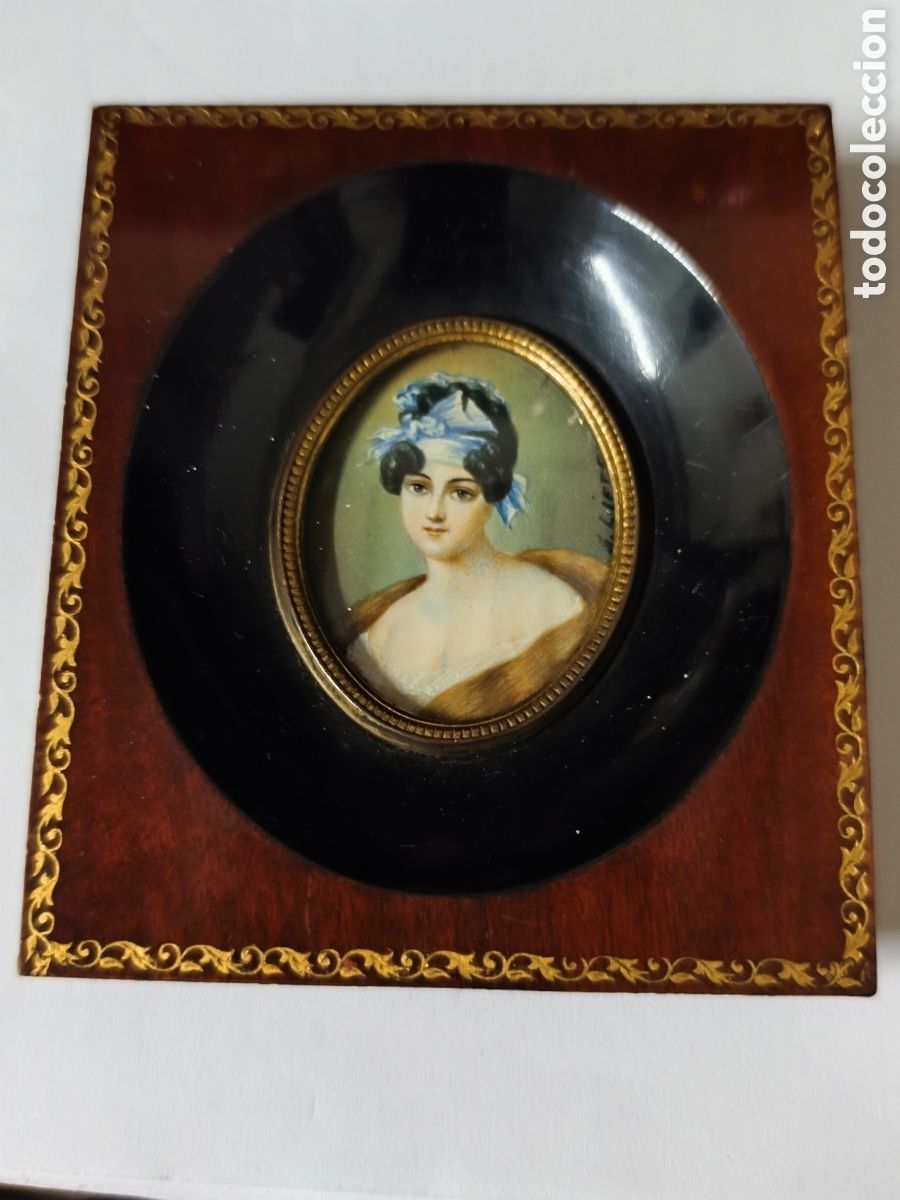 Arte: MINIATUR PINTURA RETRATO ORIGINAL ENMARCADO FINALES S. XIX FIRMA DE AUTOR