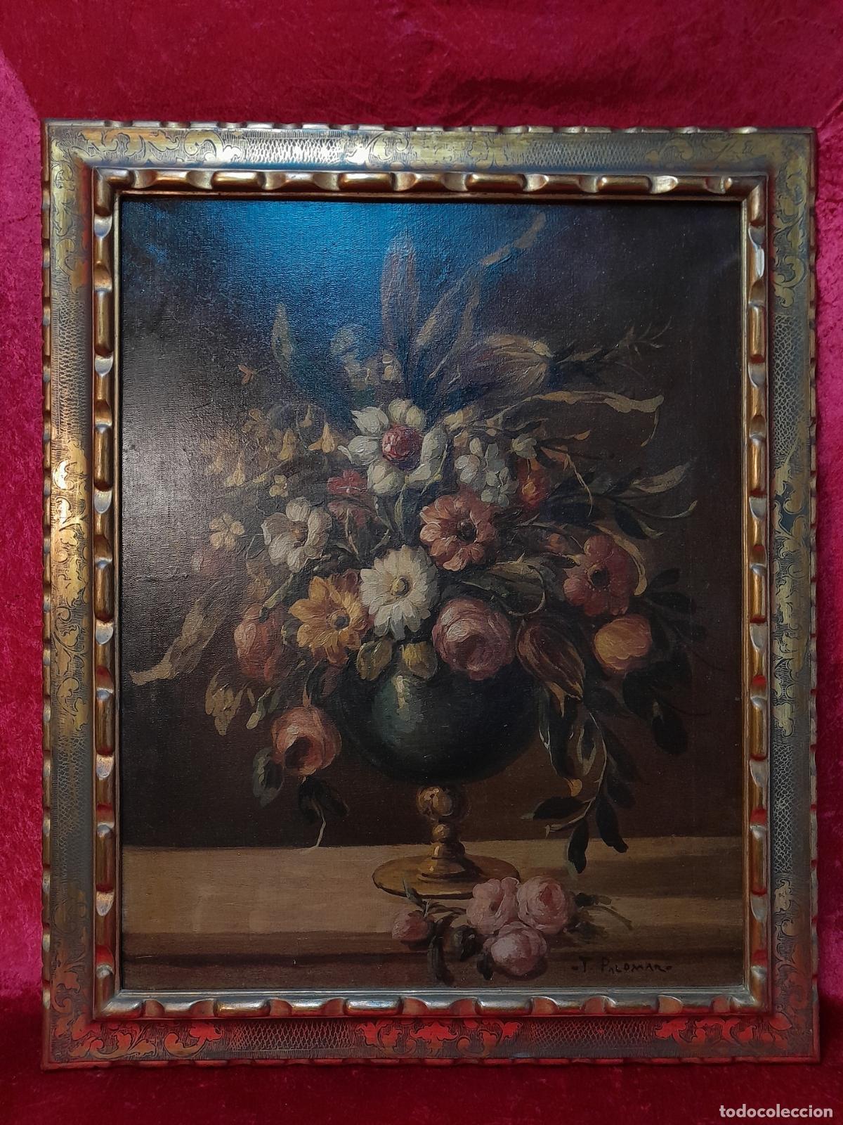 Arte: B-1889. TEODORO PALOMAR. &Oacute;LEO SOBRE LIENZO. BODEG&Oacute;N. S.XIX