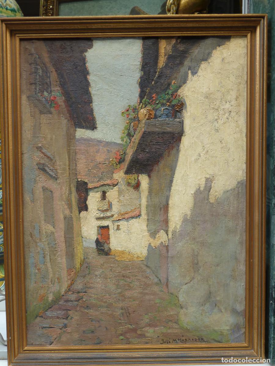 Arte: Jose&eacute; Mar&iacute;a Labrador. Calle de pueblo, oleo/lienzo
