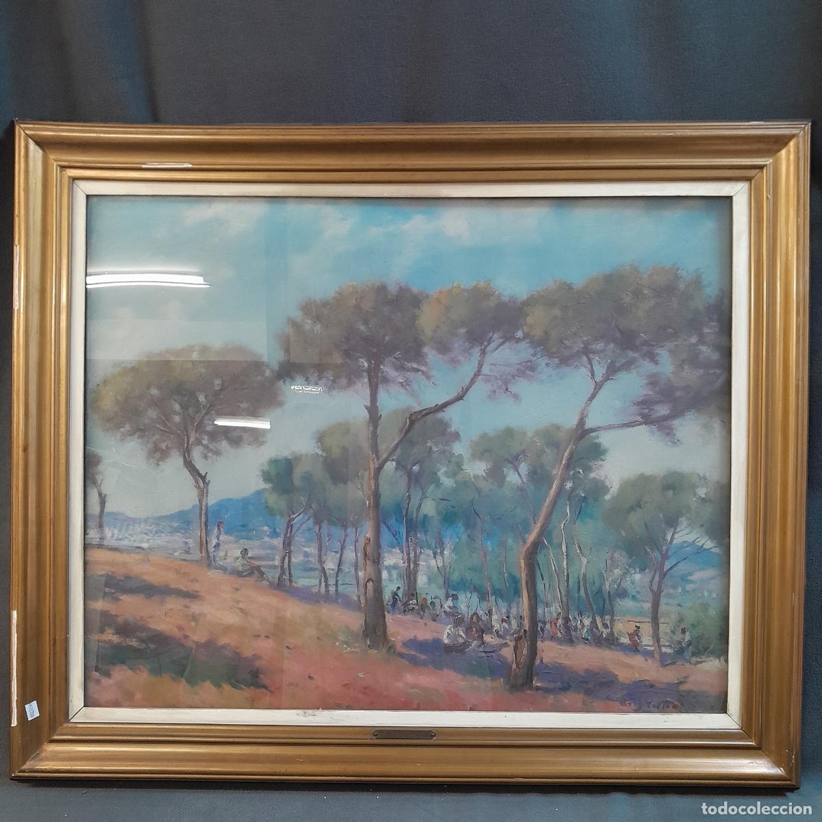 Arte: B-1894. MANUEL ROIG VERICAT (1893-1968). &Oacute;LEO SOBRE LIENZO. BUSCANDO LA SOMBRA. PRINCIPIOS S. XX.