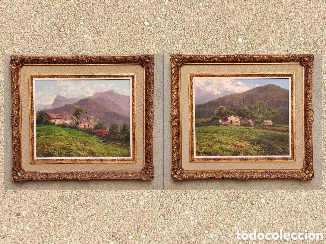 Arte: 2 cuadros &oacute;leo sobre tela Ricardo Sol&eacute; Gonz&aacute;lez originales firmados