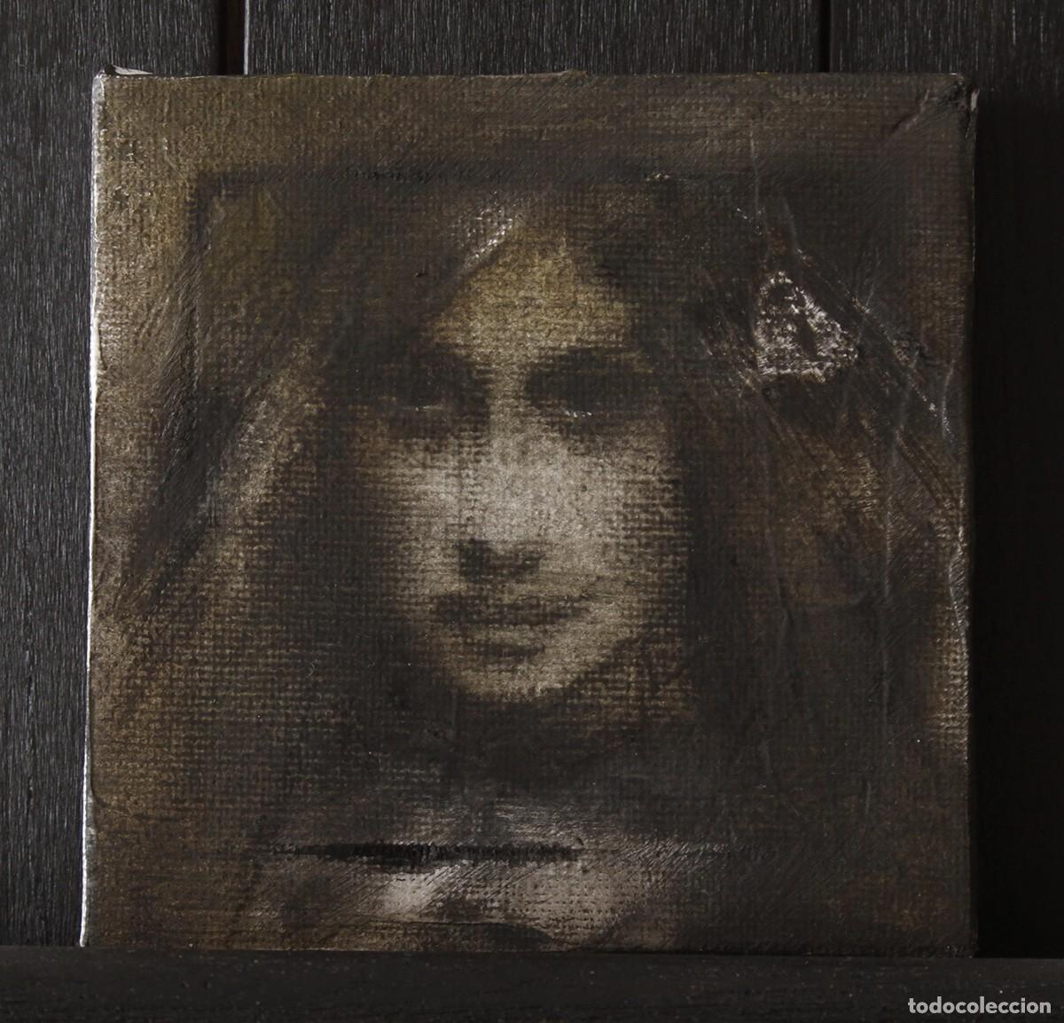 Arte: DOROTA EMILIA CZARNY - &rdquo;RETRATO FANTASMA&rdquo;. MINIATURA G&Oacute;TICA ORIGINAL 10X10 CM,(2022)PINTURA