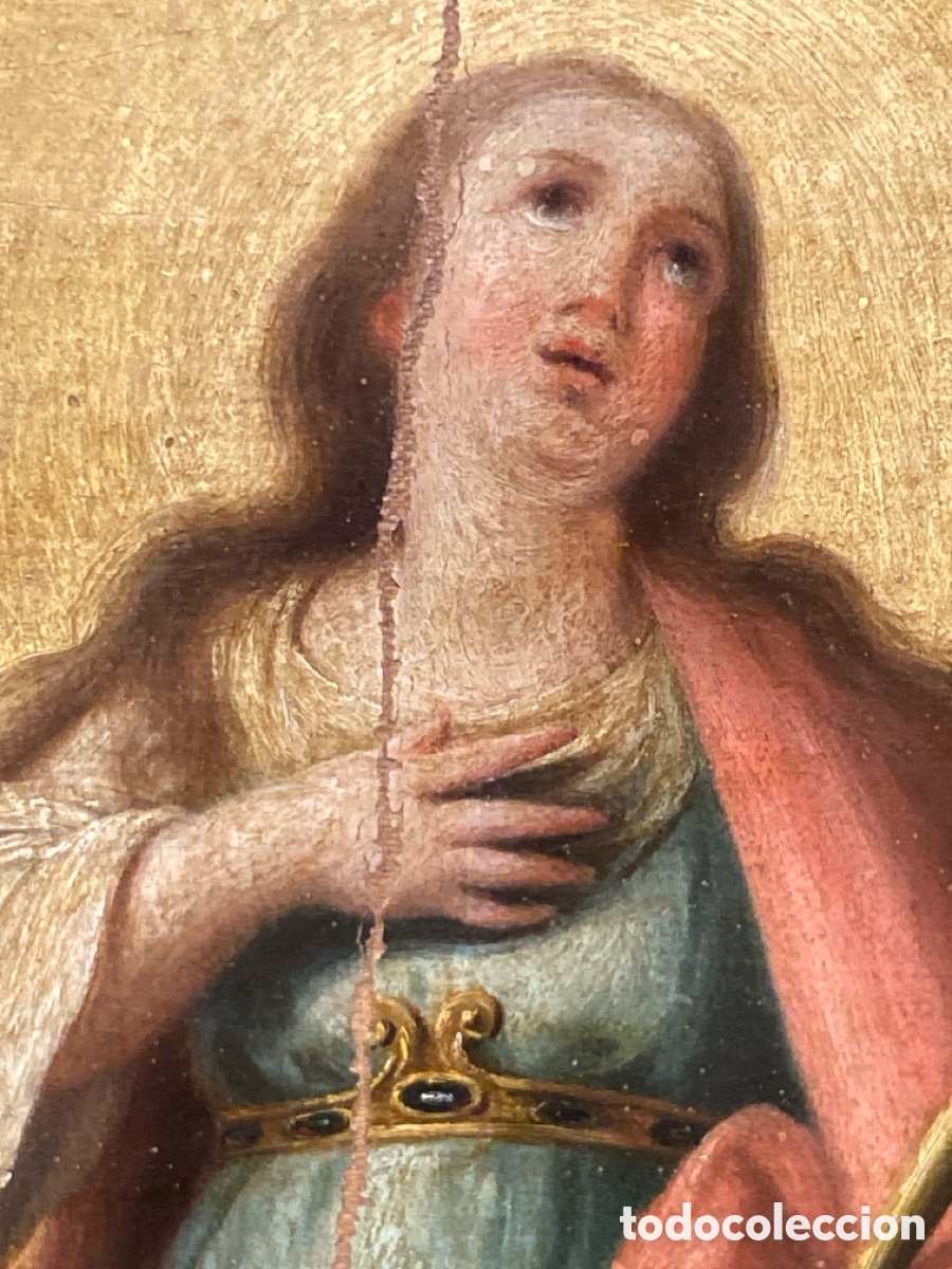 Arte: Santa B&aacute;rbara Oleo lienzo Pintura Barroca