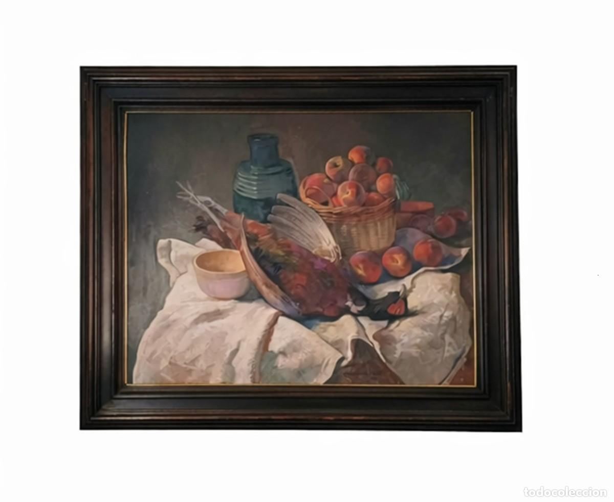 Art: Bodeg&oacute;n oleo sobre lienzo de Jaime Minguell Miret (1922-1991) Firmado en 1980