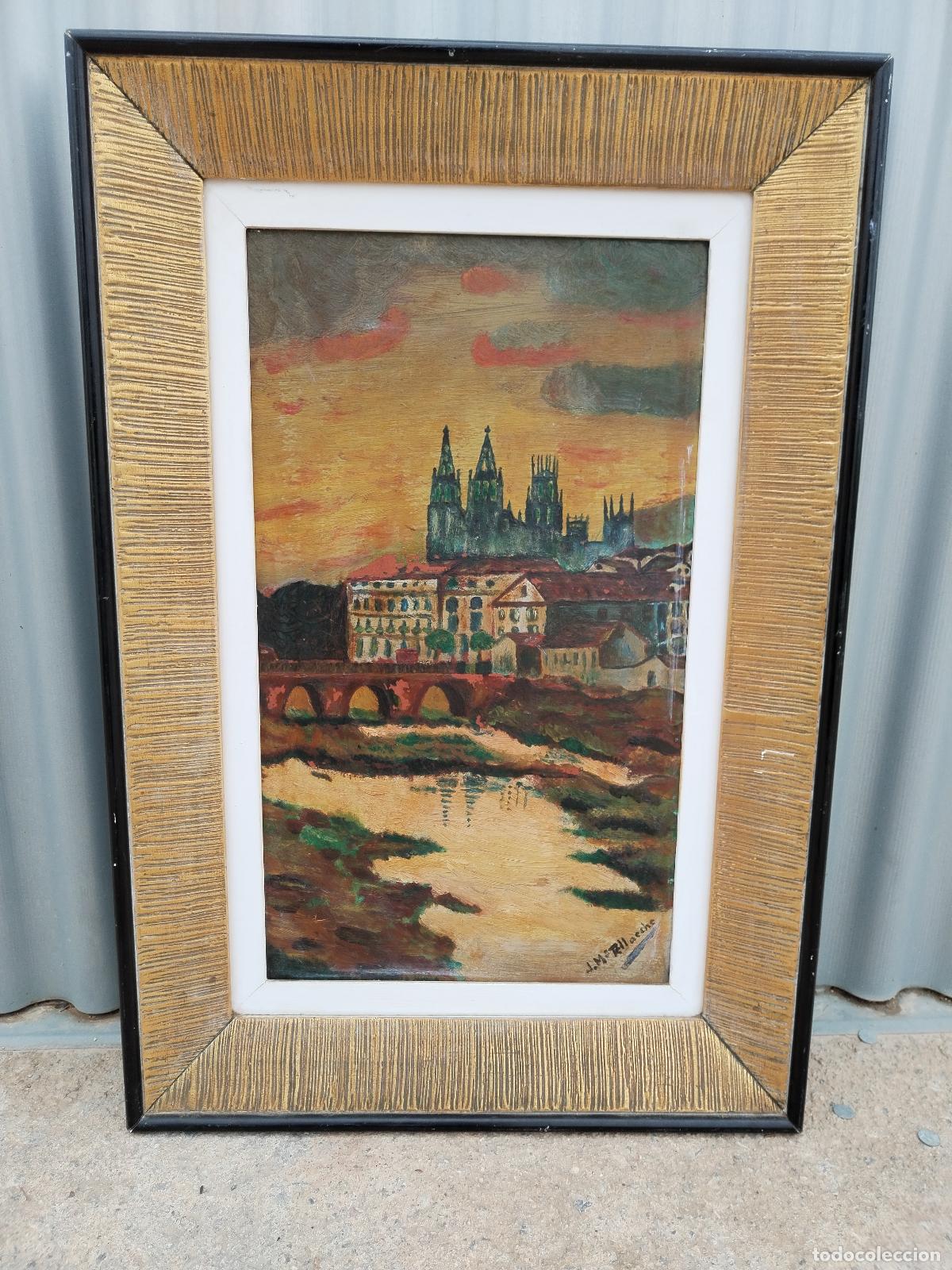 Arte: paisage de praga, oleo firmado en table