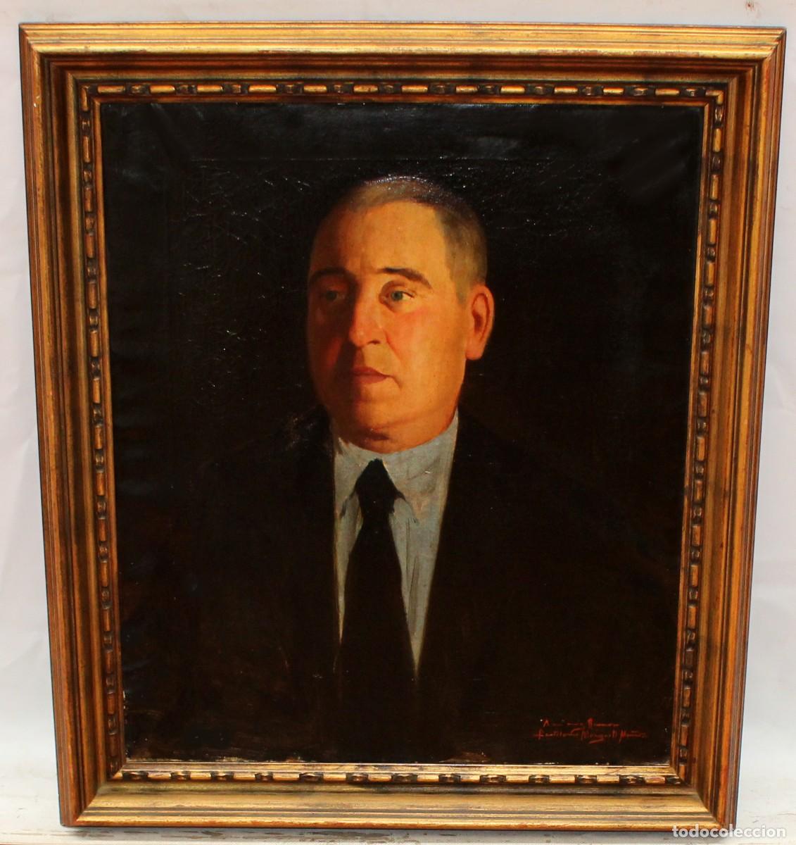 Art: BARTOLOME MONGRELL MU&Ntilde;OZ (VALENCIA, 1882-1938) OLEO SOBRE TELA. RETRATO DE CABALLERO