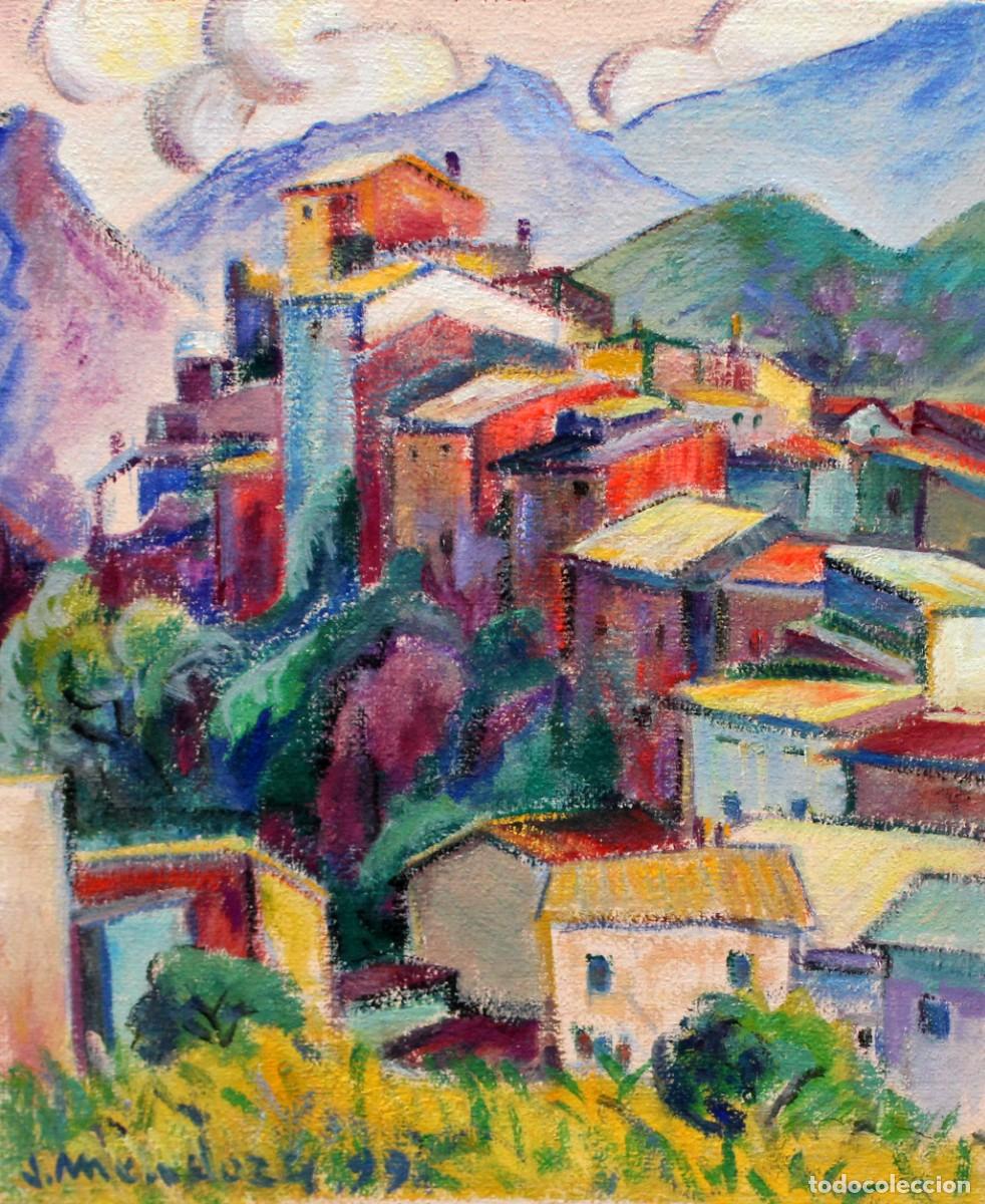 Arte: JUAN MENDOZA MARRUEDO (1929) OLEO SOBRE TELA ARPILLERA DEL A&Ntilde;O 1999. COLL DE NARG&Oacute;