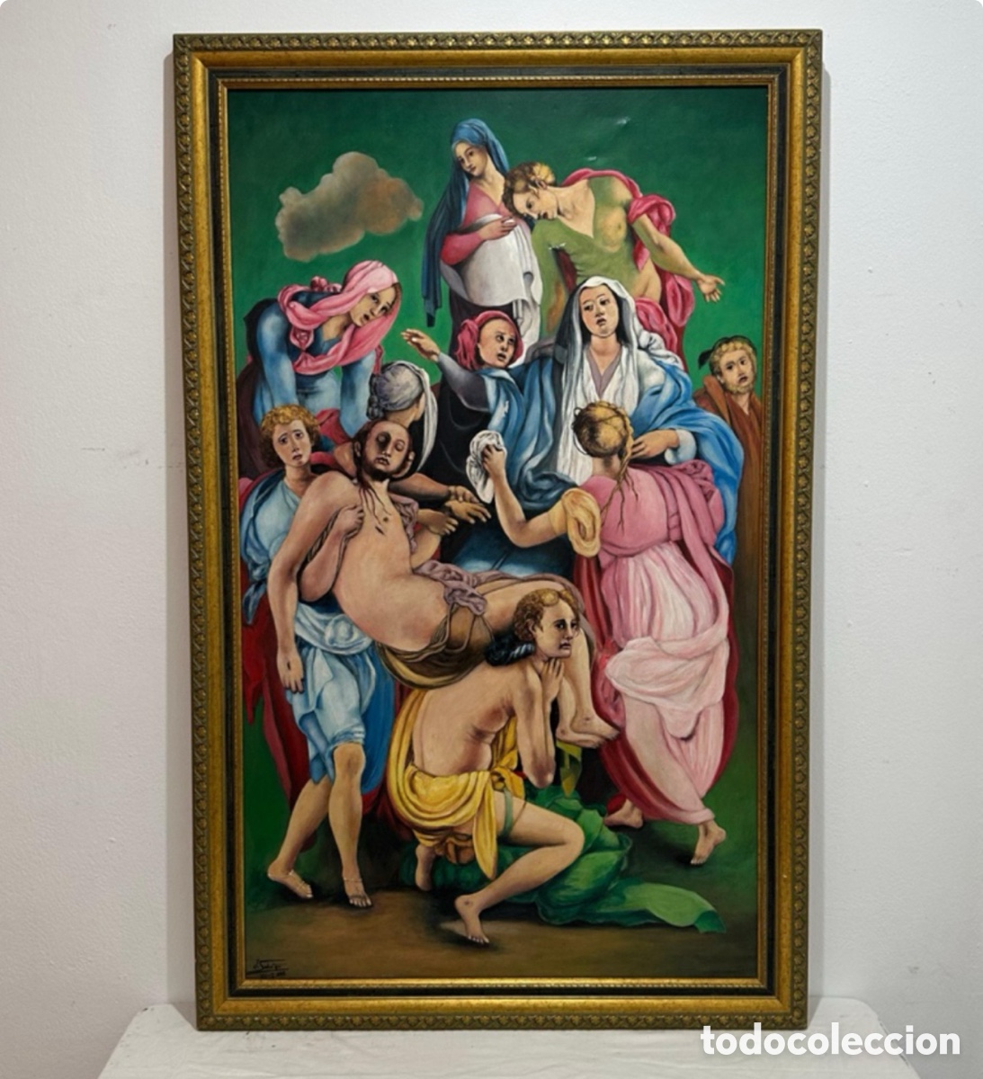 Arte: J. SUBATER Firmado y Fechado Gran &Oacute;leo Sobre Lienzo &ldquo;El Descendimiento&rdquo; Despu&eacute;s de Pontormo