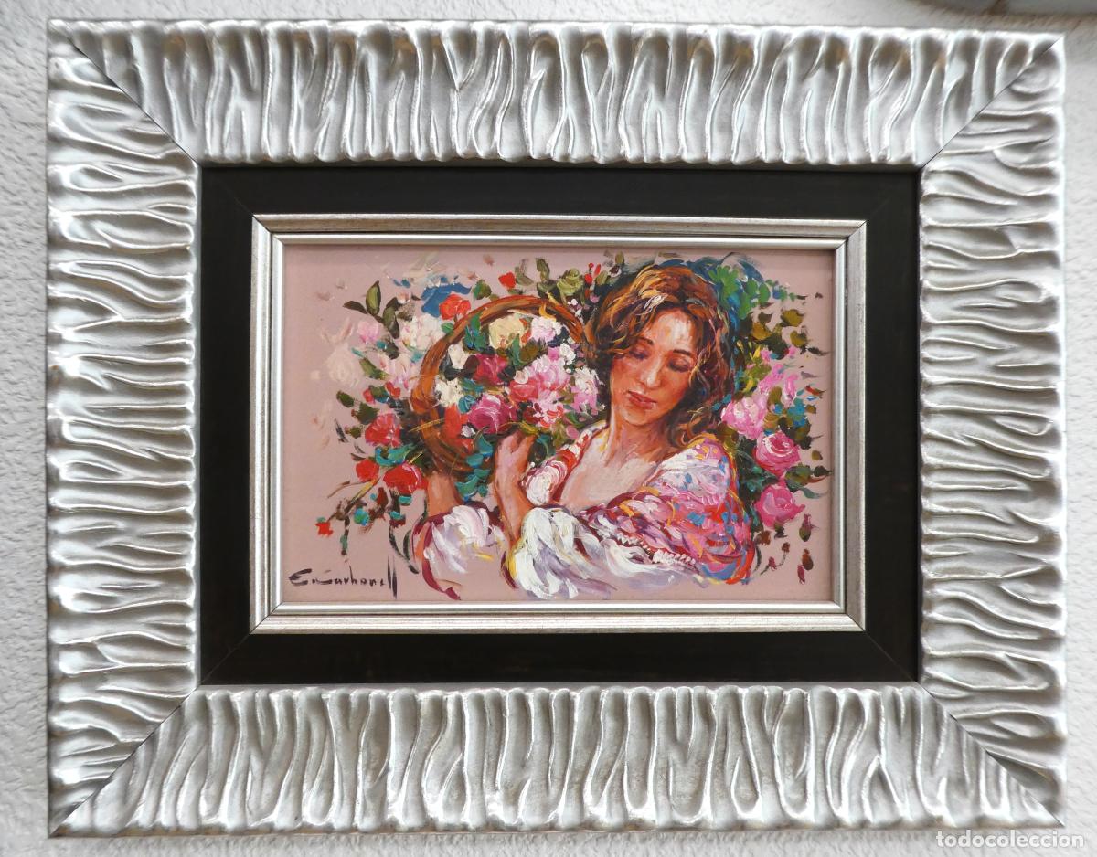 Arte: Oleo con marco , de EMILIO CARBONELL mide 29X19 cm y 49X38 cm con marco