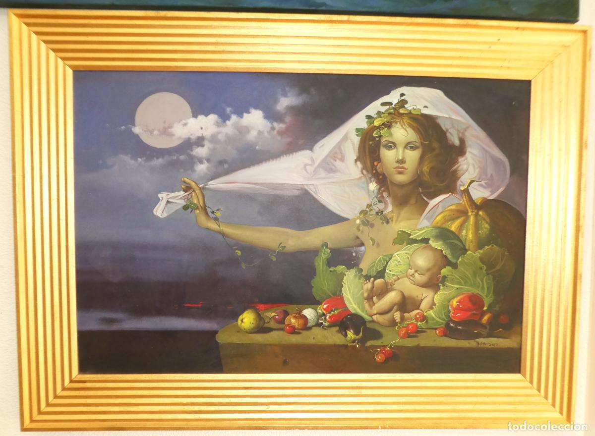 Arte: Oleo de Alfio Presotto ,titulo GEA ,mide 120X80 cm y 146X106 cm con marco y certificado