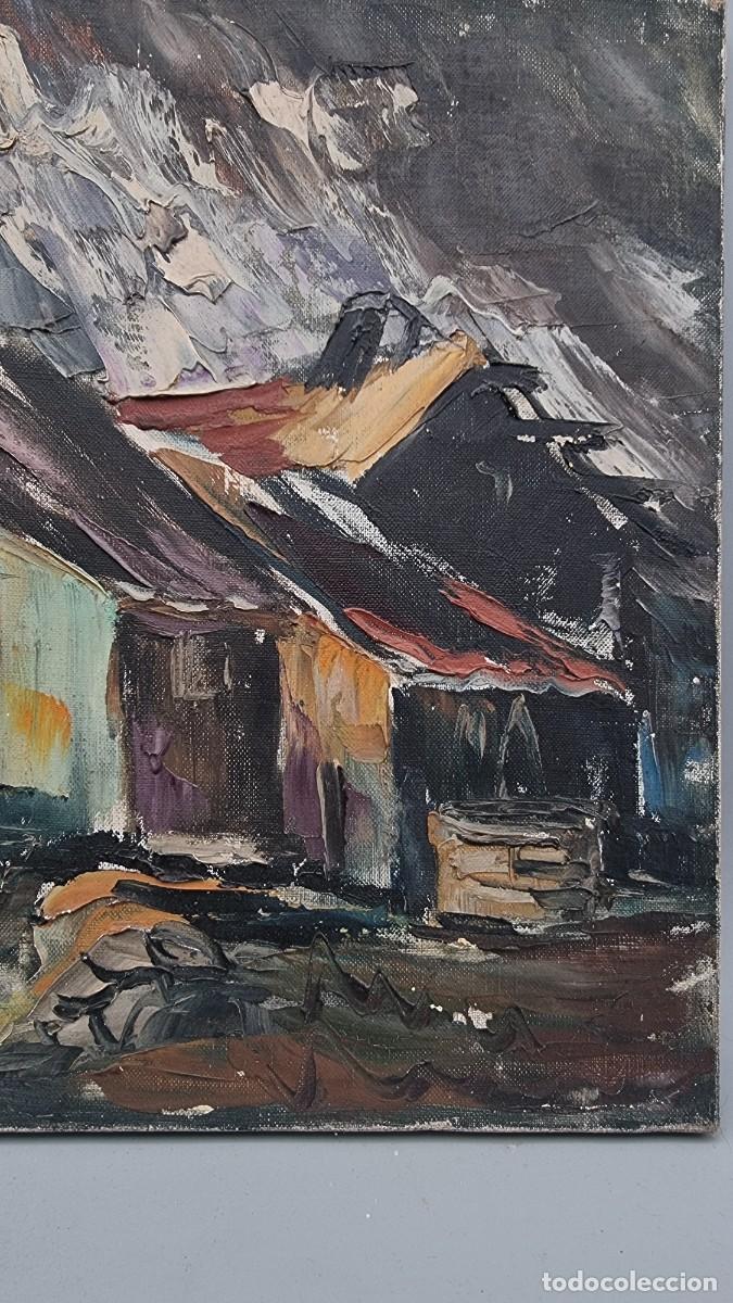 Arte: Cuadro antiguo de casas, 46 &times; 38 cm - Foto 2