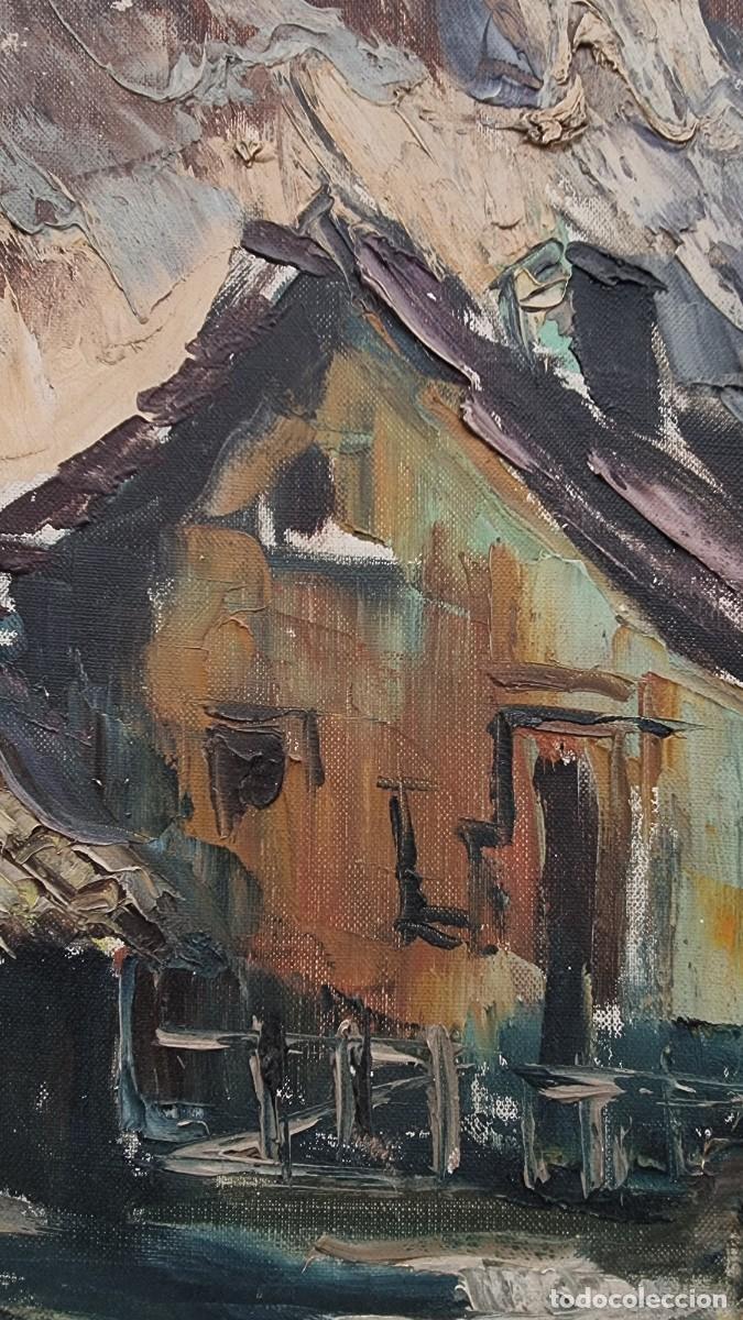 Arte: Cuadro antiguo de casas, 46 &times; 38 cm - Foto 3