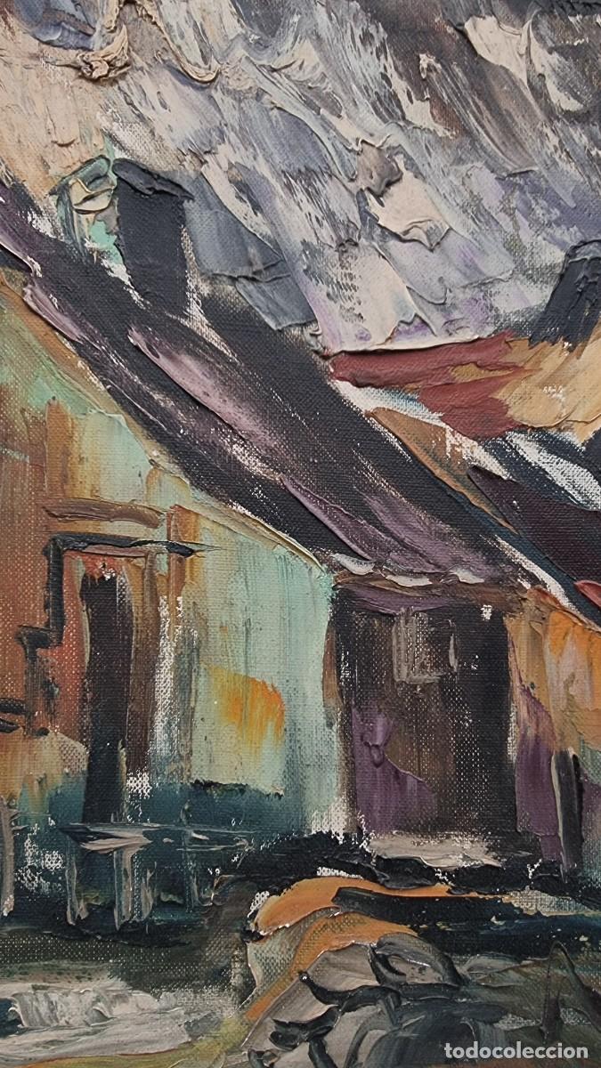 Arte: Cuadro antiguo de casas, 46 &times; 38 cm - Foto 4