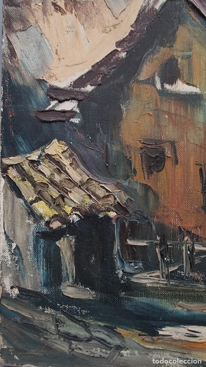 Arte: Cuadro antiguo de casas, 46 &times; 38 cm - Foto 5