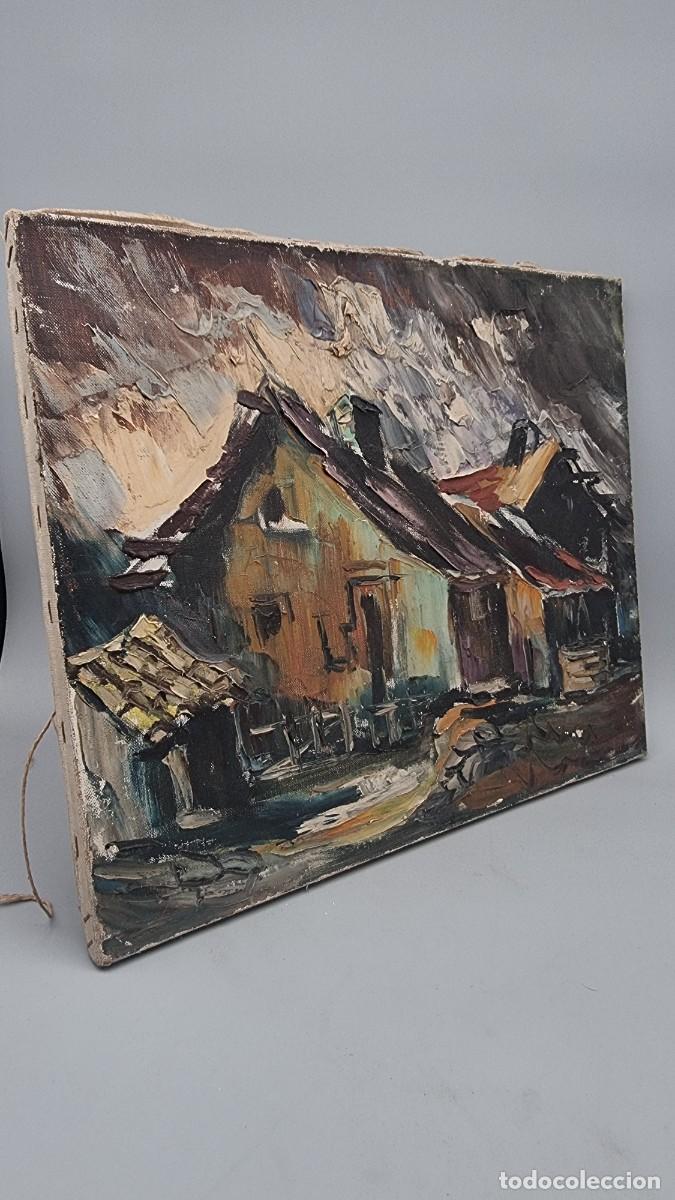 Arte: Cuadro antiguo de casas, 46 &times; 38 cm - Foto 7