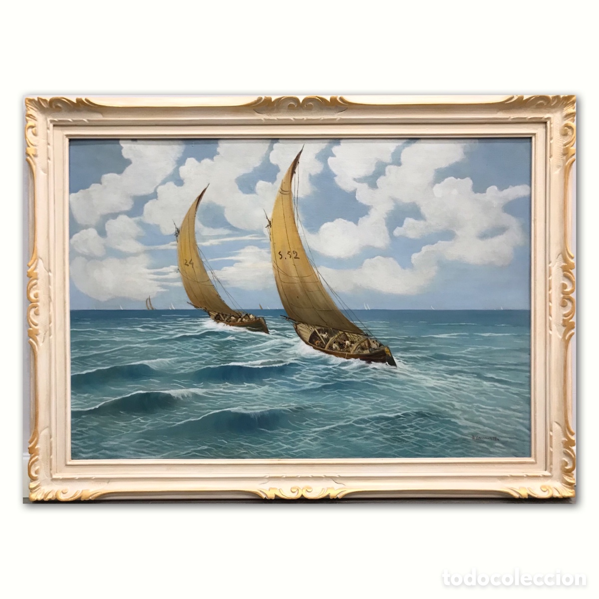 Arte: &rdquo;La Regata&rdquo; A.Carravetta, 1952, 116x86cm