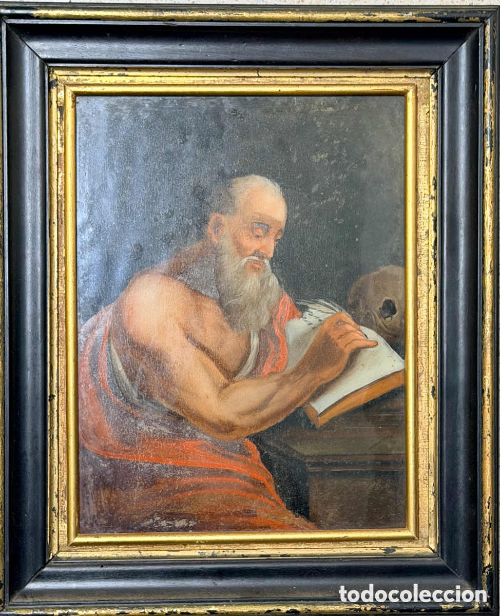 Arte: San Jer&oacute;nimo estudiando el Testamento - Foto 1