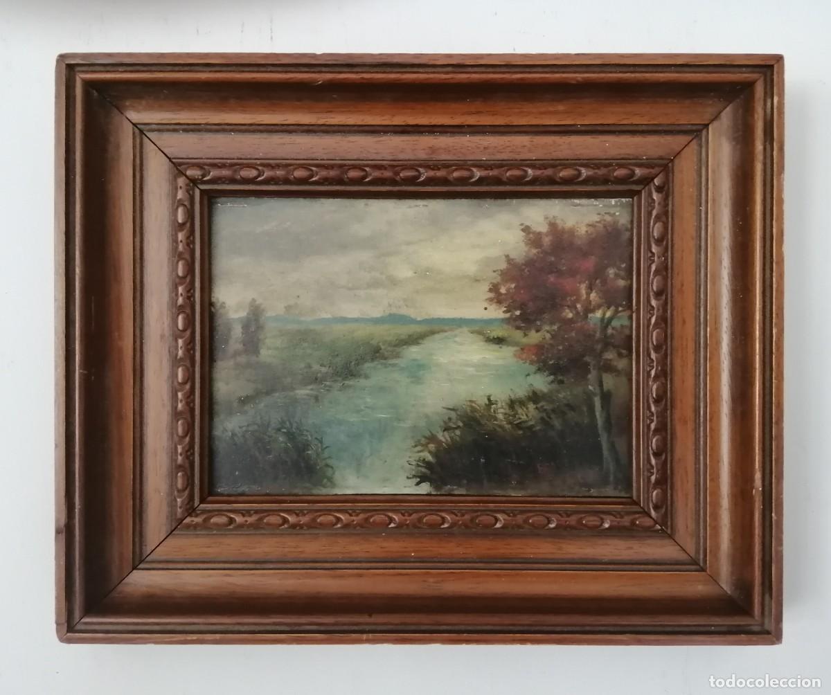 Kunst: Peque&ntilde;o paisaje al &oacute;leo firmado por Rosch o similar