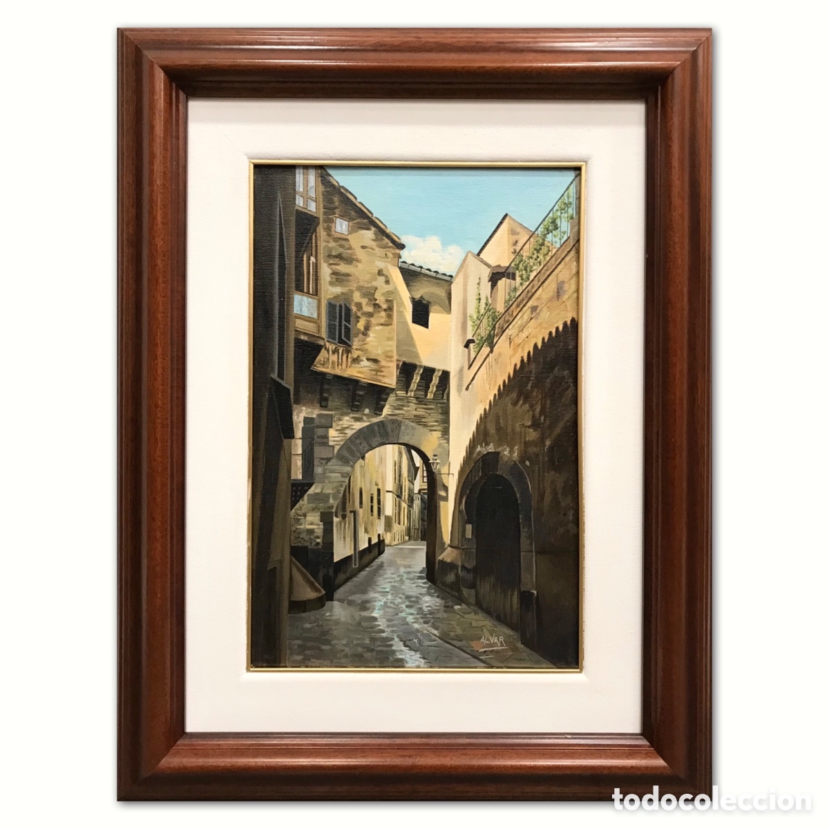 Arte: &rdquo;Carrer de l'Almudaina, Mallorca&rdquo; Alvar Font Prats (1931-2008), 1997, 62x48cm
