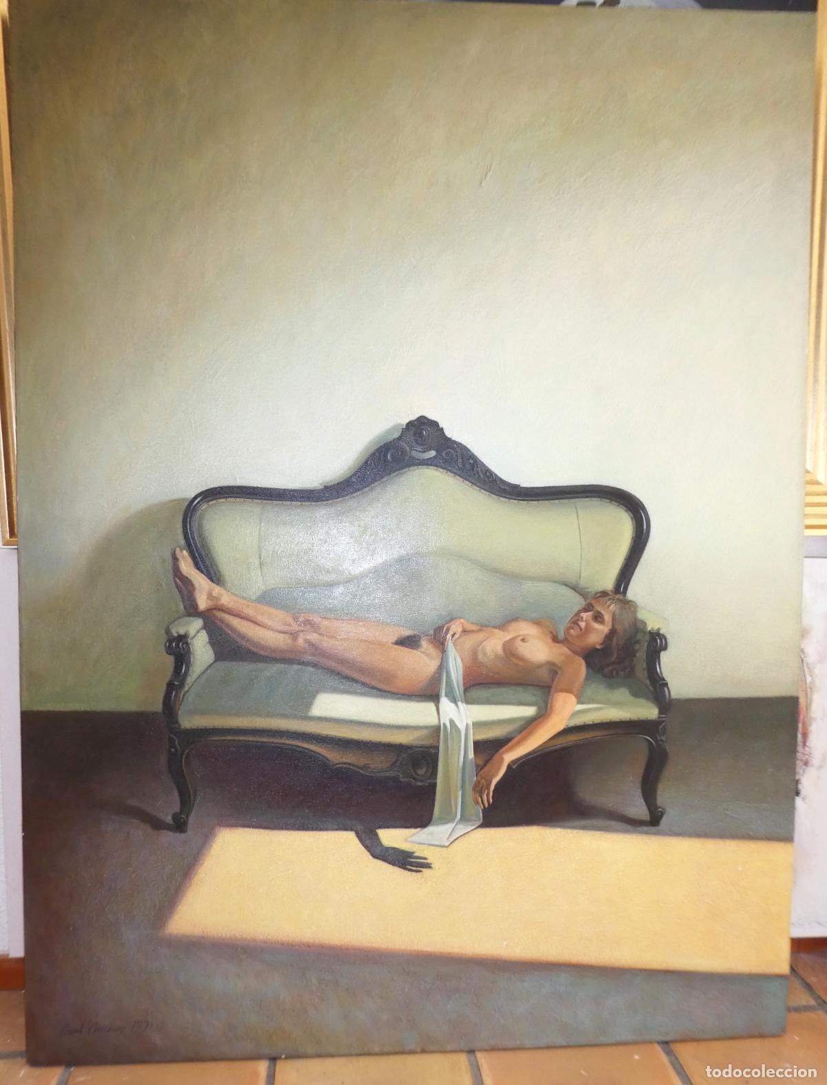 Arte: Oleo de PAUL CRITCHLEY ,mide 120X160 cm
