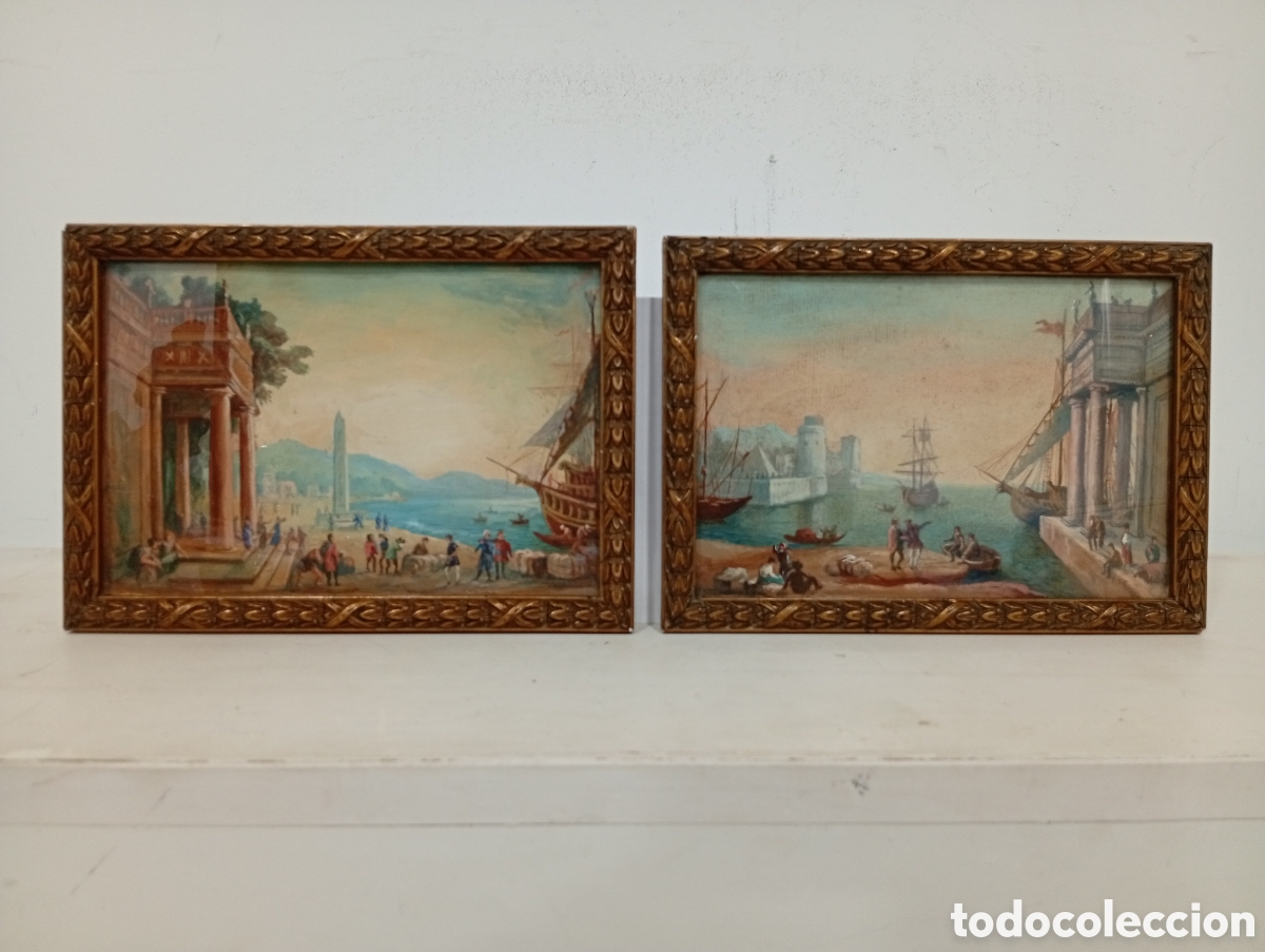 Art: Pareja de pinturas francesas siglo XVIII