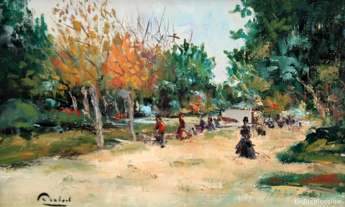 Arte: RAFAEL ARACIL RUESCAS (1930 - 2022) OLEO SOBRE TELA. JARDINES DE LOS VIVEROS (Valencia)