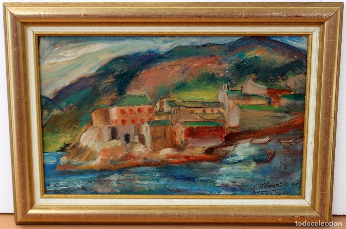 Arte: JEANIE NGUYEN TAT DU (Francia, 1944) OLEO SOBRE TABLA. PORT DE CENTURI (Cap Corse)