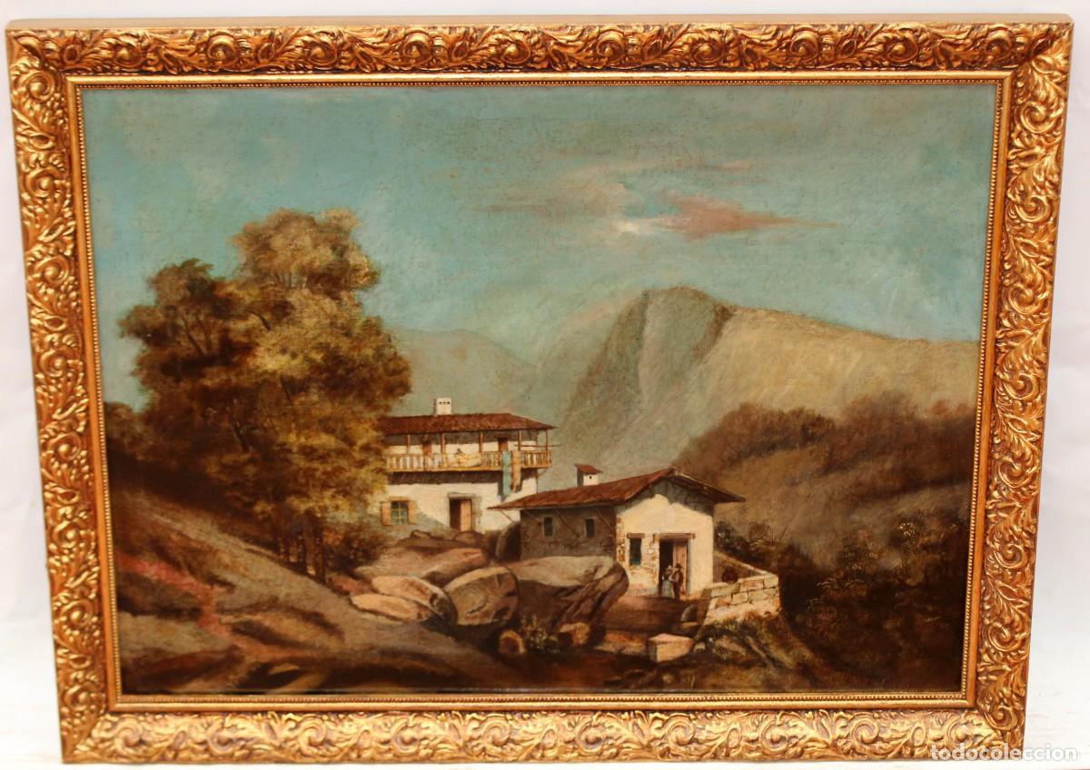 Arte: ESCUELA EUROPEA (XIX) OLEO SOBRE TELA DE AUTOR DESCONOCIDO. VISTA RURAL