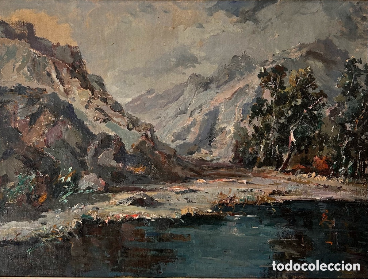 Arte: Francesc Juli&agrave; Ventura (1900) &ndash; Paisaje pirenaico &ndash; &Oacute;leo sobre lienzo
