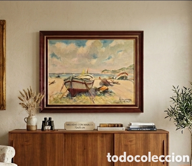Arte: &Oacute;leo sobre lienzo '80 Constumbrista St Feliu Guixols
