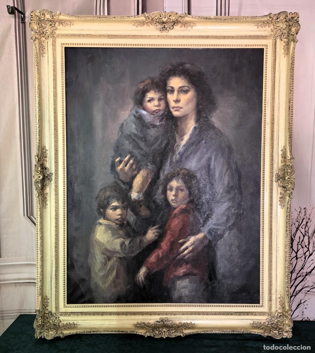 Arte: Antiguo cuadro &oacute;leo firmado Roser Vinardell con Marco