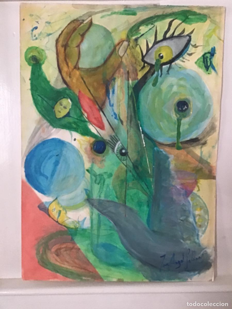 Arte: Jos&eacute; &Aacute;ngel Salinas &Aacute;lvarez.(Tudela 1958).* La Creaci&oacute;n de un mundo &ldquo; TM/papel. 45x33 cm. Firmada