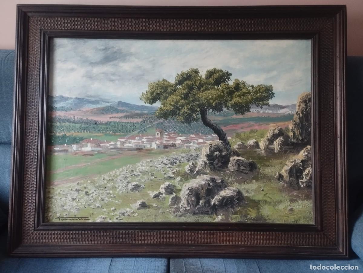 Arte: Gran Cuadro al &Oacute;leo - Paisaje Rural Firmado Taravilla (122 x 92 cm)