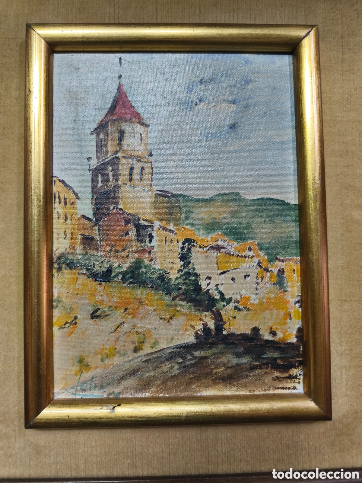 Arte: FELIX ADELANTADO ENFEDAQUE PAISAJE OLEO SOBRE TABLEX
