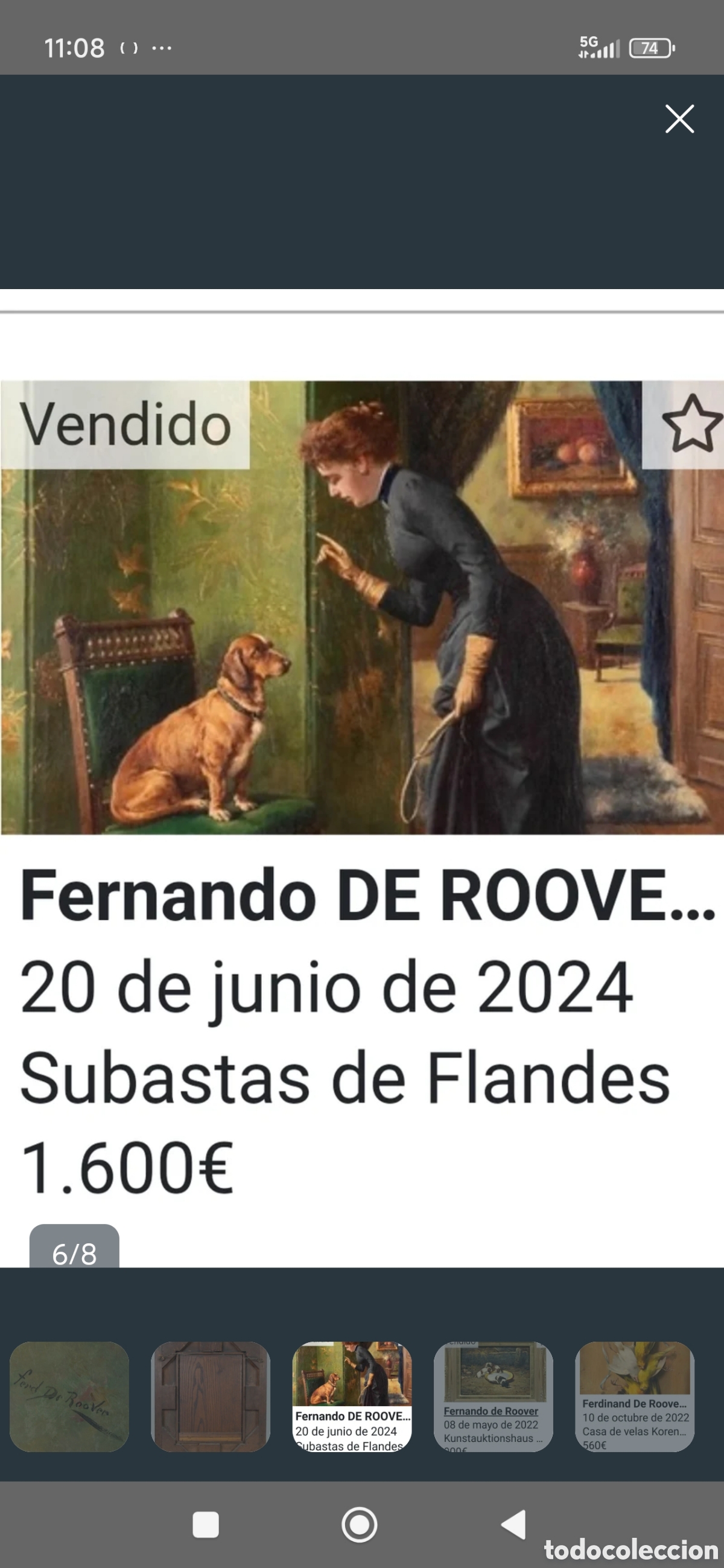 Arte: &Oacute;leo sobre tabla Ferdinand de Roover - Foto 8