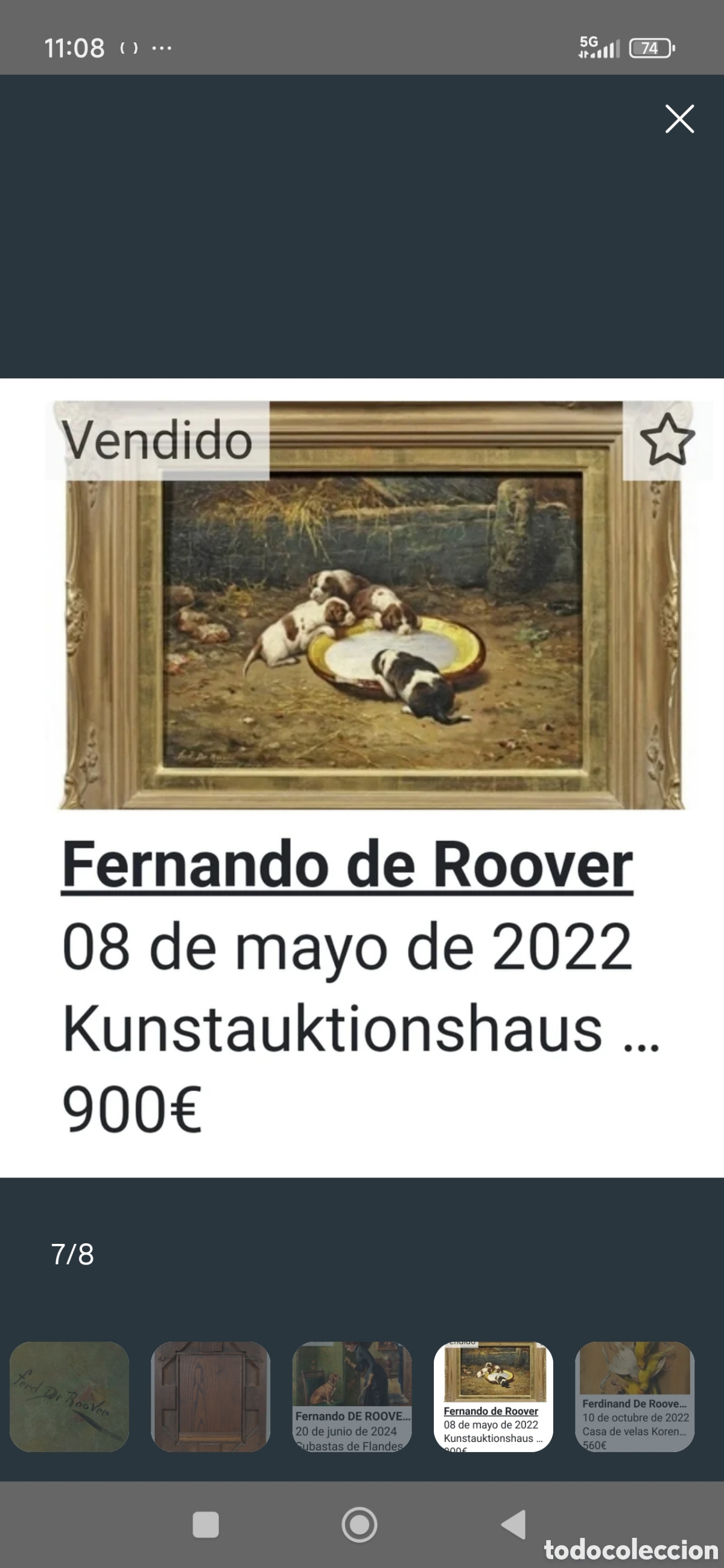 Arte: &Oacute;leo sobre tabla Ferdinand de Roover - Foto 9