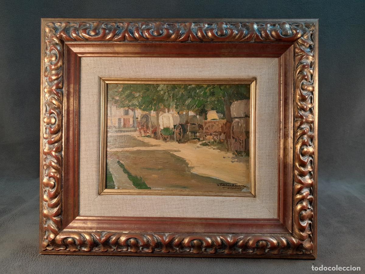 Art: C-2009. FIRMADO V. ESTEBAN. &Oacute;LEO SOBRE TABLA. ESCENA RURAL. 1940 CA.