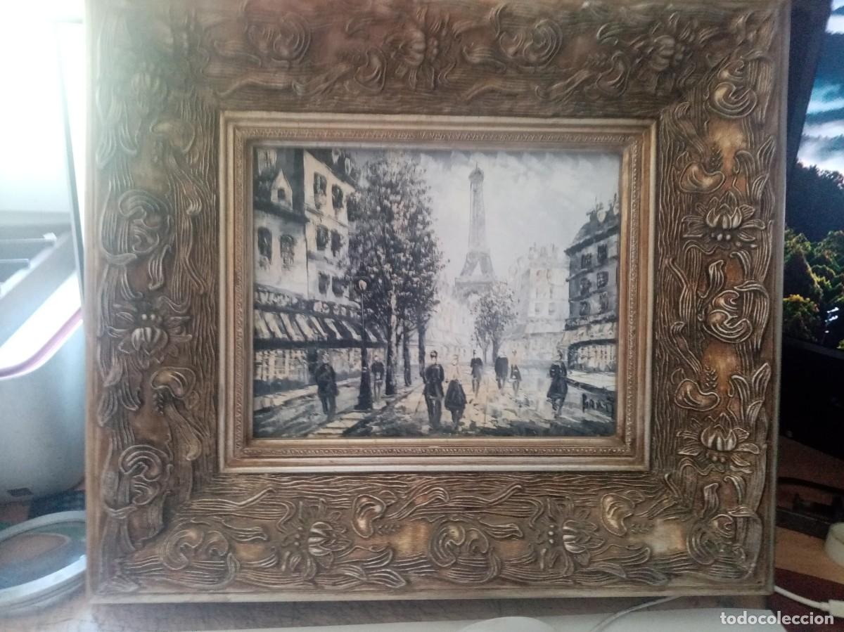 Arte: PINTURA DE CAROLINE BURNETT CALLE DE PARIS MEDIDA MARCO 07X38X44 Y LIENZO 25X27