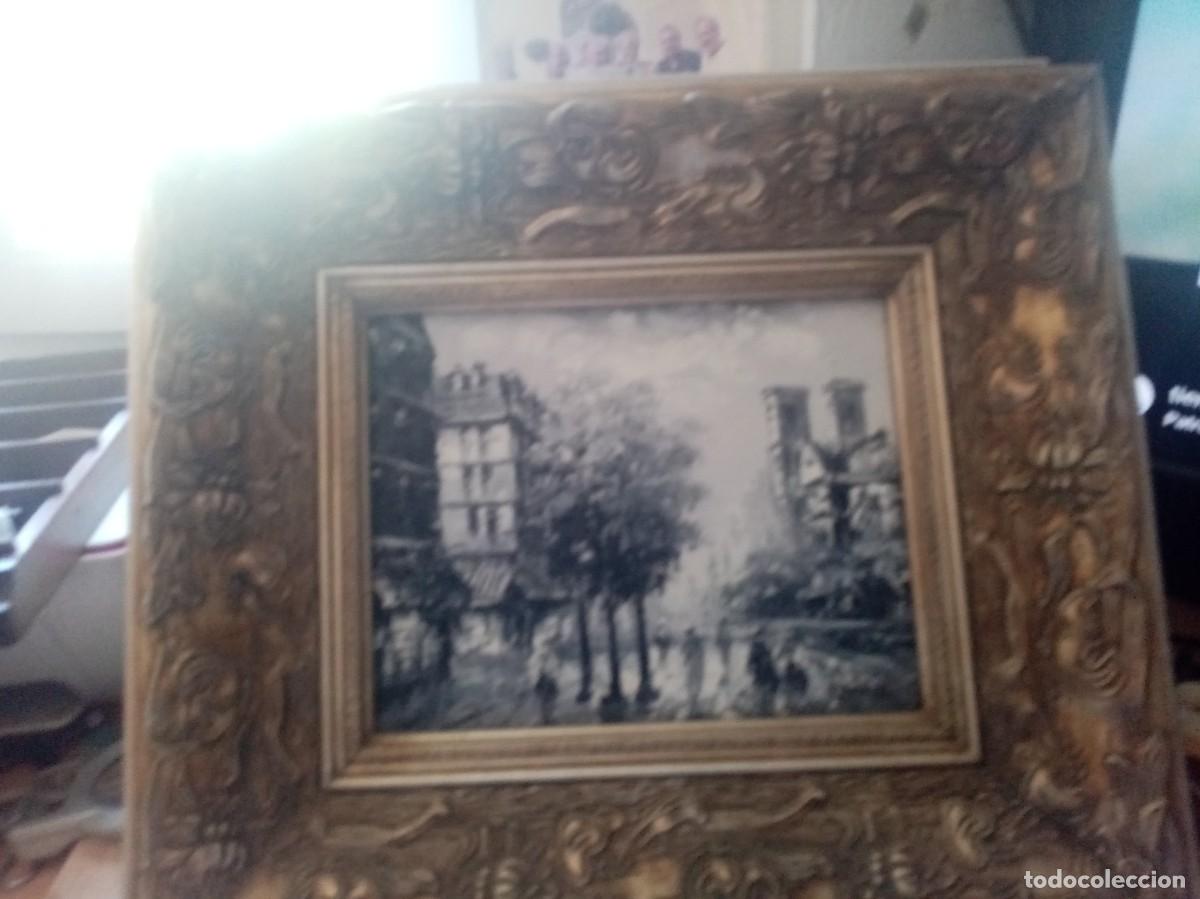 Arte: PINTURA DE CAROLINE BURNETT CALLE DE PARIS MEDIDA MARCO 07X38X44 Y LIENZO 25X27