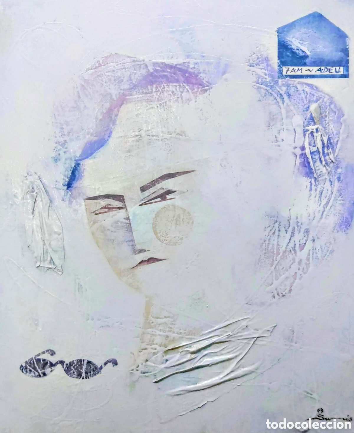 Arte: ALBERT SURIS OLEO TELA MIXTO 55X46 DONA TRABALLA A FORA A&Ntilde;O 2001