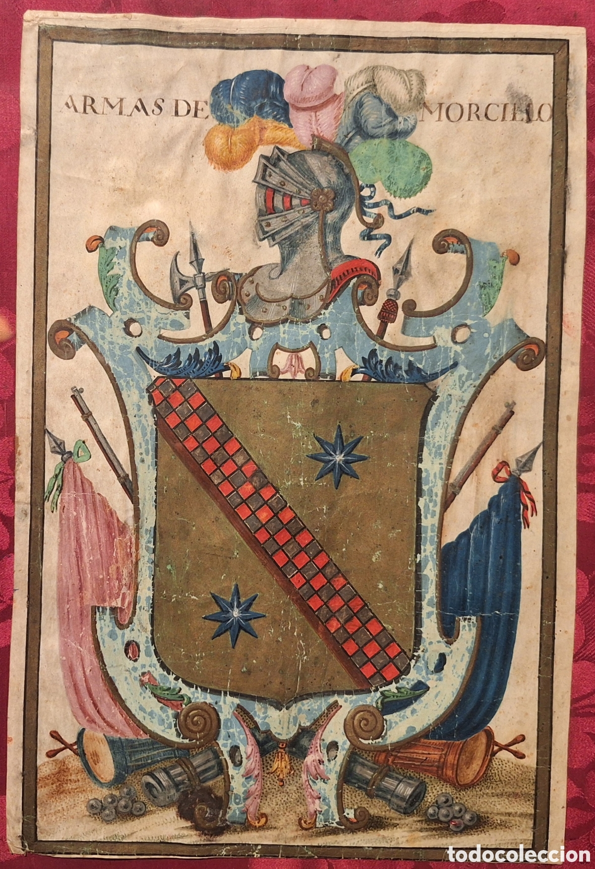 Arte: ESCUDO DE ARMAS DE MORCILLO. S.XVII-XVIII
